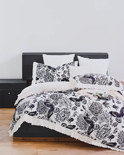 Lenjerie de pat cu model și volan 160x200 set de 3 PIESE