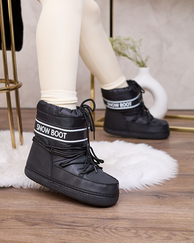 Royalfashion Cizme de zăpadă pentru femei negre cu cizmă Soblesia