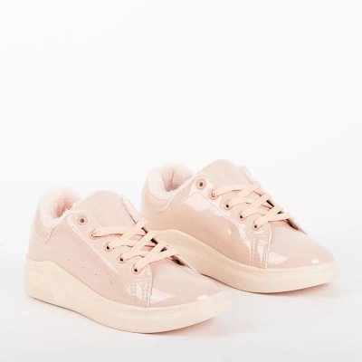 OUTLET Pantofi sport de damă roz cu blană Naina - Încălțăminte