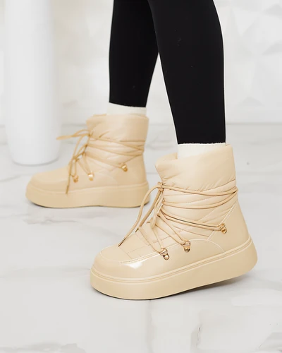 Royalfashion Cizme de zăpadă slip-on pentru femei, bej Dabenda