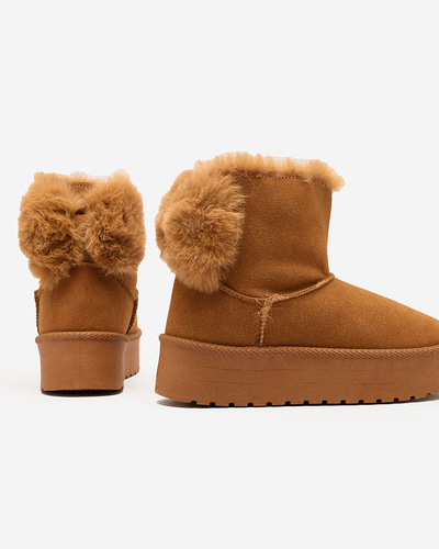 Royalfashion Boots a'la cizme de zăpadă pentru femei de culoare camel Goroggo