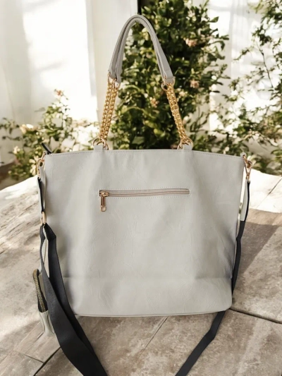 Royalfashion Geantă de mână pentru femei din eco-piele cu portofel