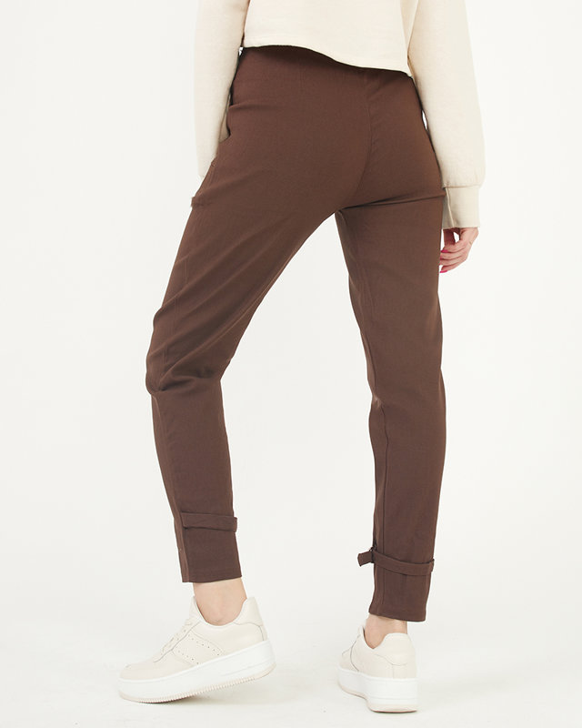 Pantaloni cargo de damă maro închis a'la - Îmbrăcăminte