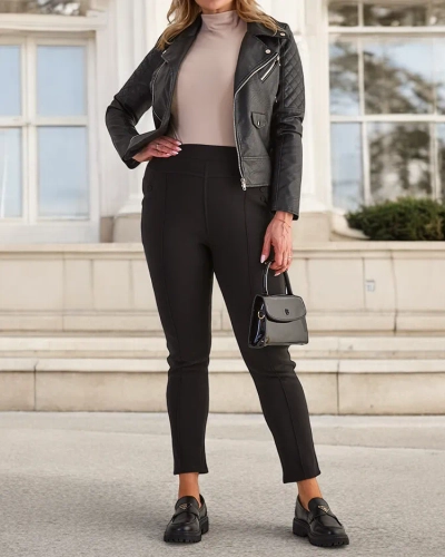 Royalfashion Pantaloni treggings călduroși pentru femei PLUS SIZE
