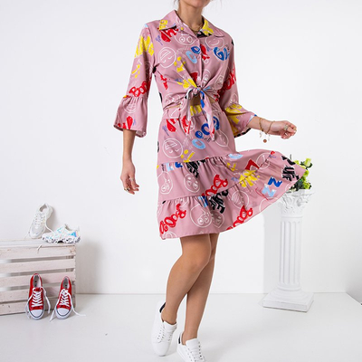 Set pentru femei cu 2 piese cu model roz închis - Îmbrăcăminte