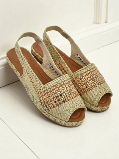 Sandale espadrile de damă cu strasuri Belle Sparkle
