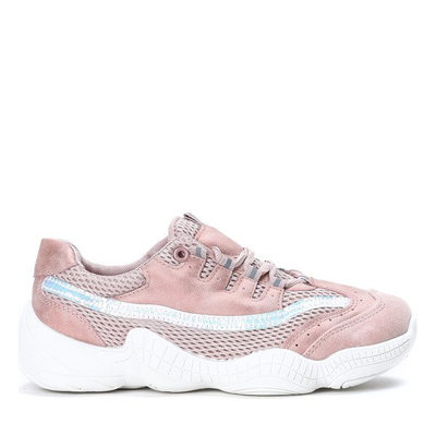 Różowe sportowe buty na wyższej podeszwie Zooey - Obuwie