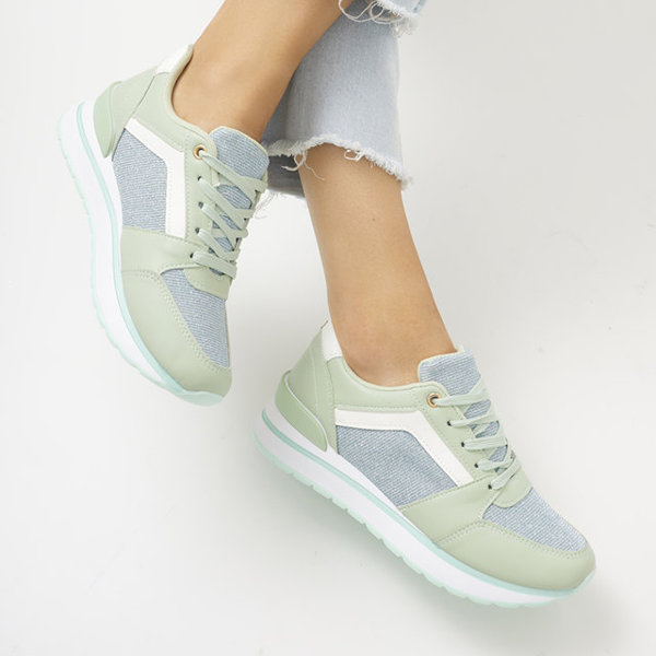 Pantofi sport de damă verzi cu sclipici Berilan - Încălțăminte