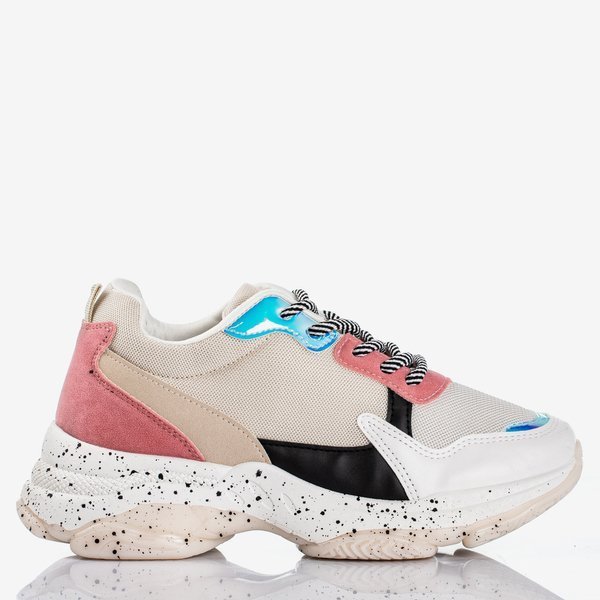 Wielokolorowe sneakersy damskie z holograficznymi wstawkami Muzzis - Obuwie