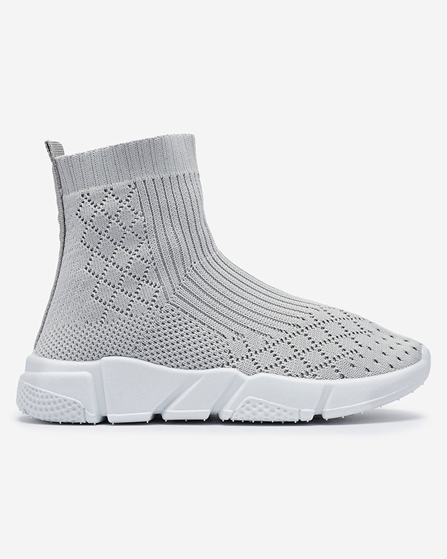 Pantofi sport de gleznă pentru copii gri deschis Ovoy- Footwear