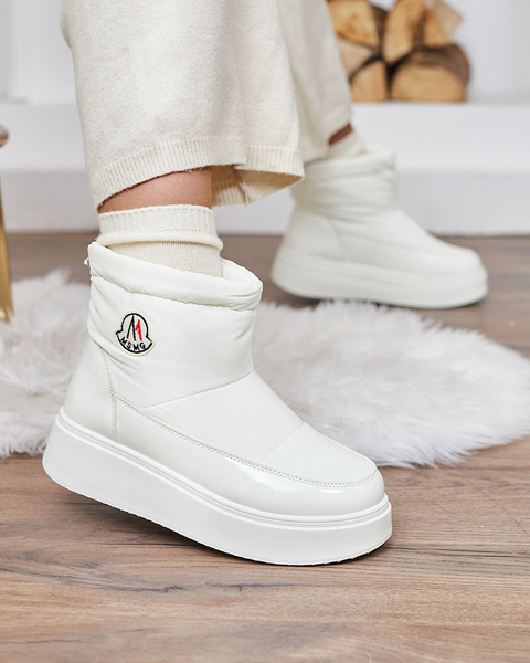 Royalfashion Cizme de zăpadă slip-on pentru femei de culoare albă Ademra