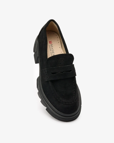 Royalfashion Negru mocasini traforați pentru femei Lace Glide