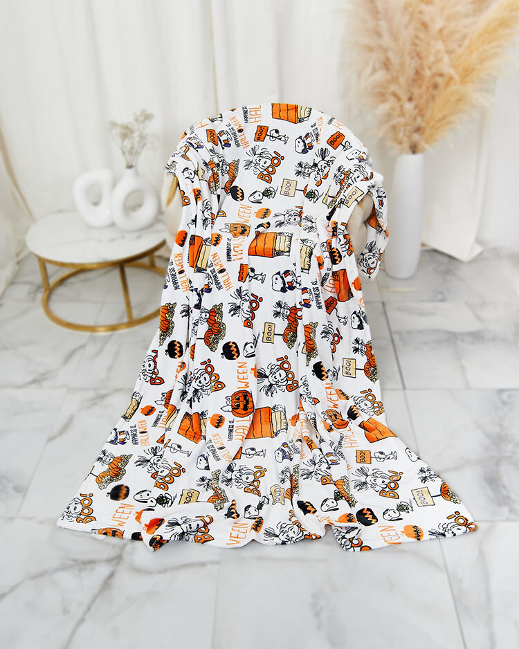 Royalfashion Pătură albă de Halloween de Halloween cuvertură de pat 160x200