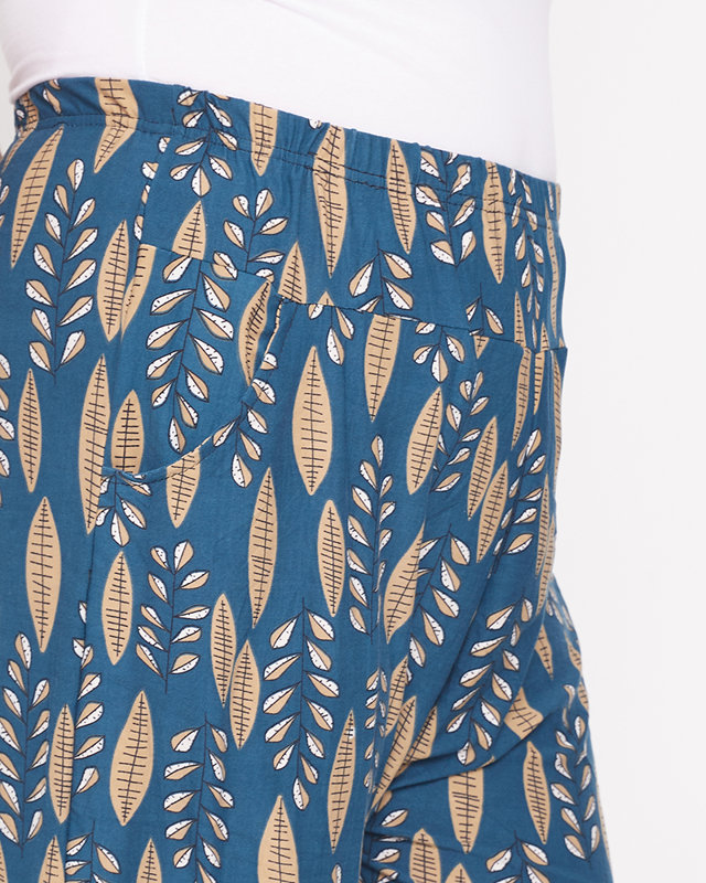 Pantaloni dama cu model verde si bej - Imbracaminte