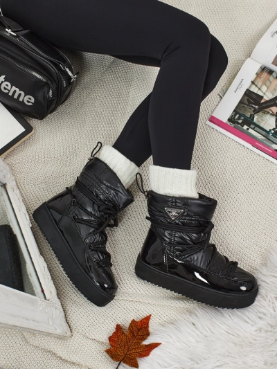 Ghete tip snowboots de damă cu blană Lysmora