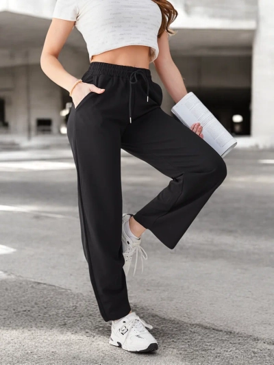 Royalfashion Pantaloni simpli pentru femei cu șnur