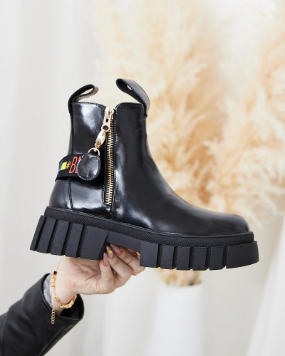Royalfashion Cizme din piele ecologică pentru femei negre Poirop