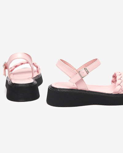 OUTLET Sandale de dama roz pe talpa mai groasa Usinos- Incaltaminte