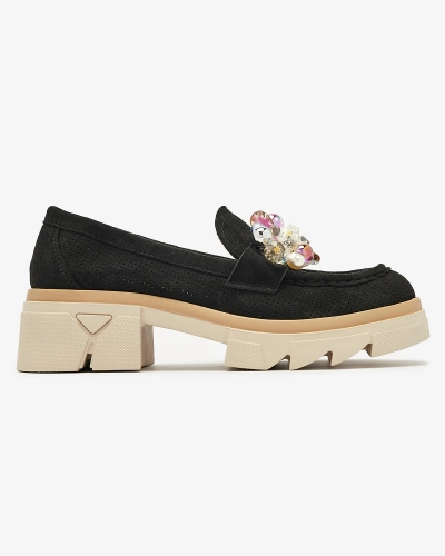 Mocasini negri traforați de damă Peloga- Footwear
