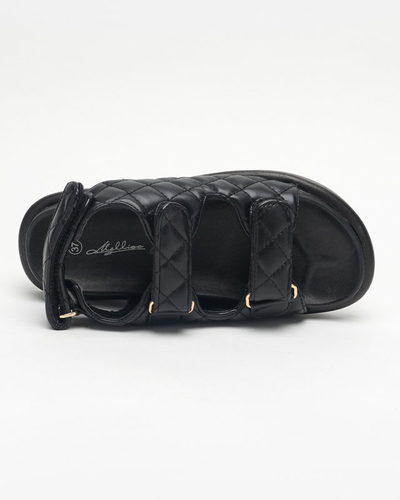 OUTLET Sandale dama matlasate negre Acuq- Incaltaminte