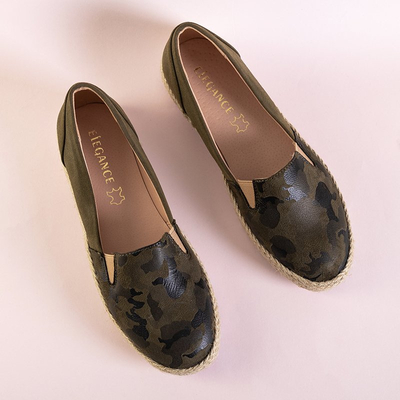 Espadrile verzi pentru femei în Nuhente camo - Încălțăminte