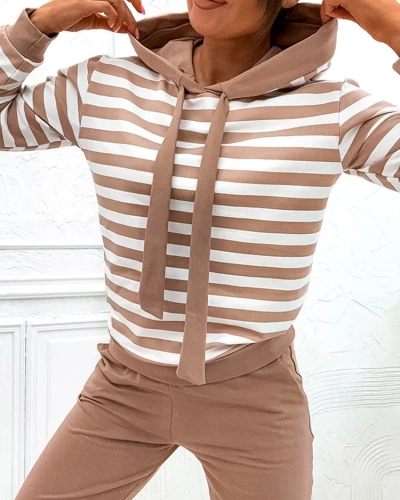 Royalfashion Set pentru femei din bumbac cu dungi