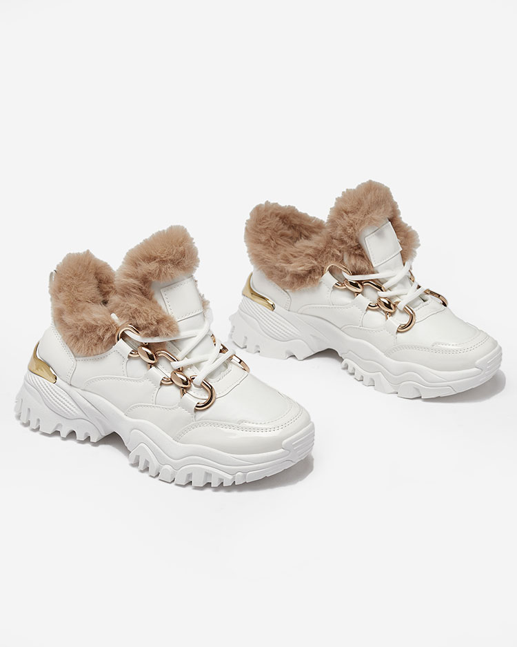 Royalfashion White Carucca adidași pentru femei cu izolație