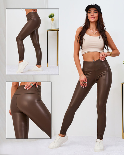 Royalfashion jambiere din piele ecologică pentru femei, maro