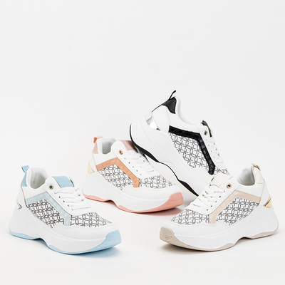 Pantofi sport dama roz si alb Pantofi sport Weniso - Incaltaminte