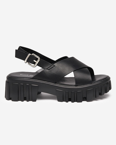OUTLET Sandale de dama negre pe talpa masiva Otida - Incaltaminte