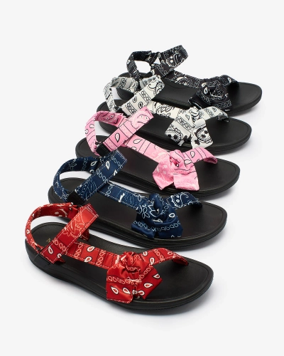 Royalfashion Sandale roșii pentru femei cu fundiță Oyall