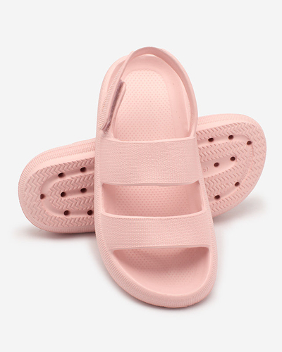 Royalfashion Sandale cu velcro din cauciuc pentru copii roz strălucitor Flexi Steps
