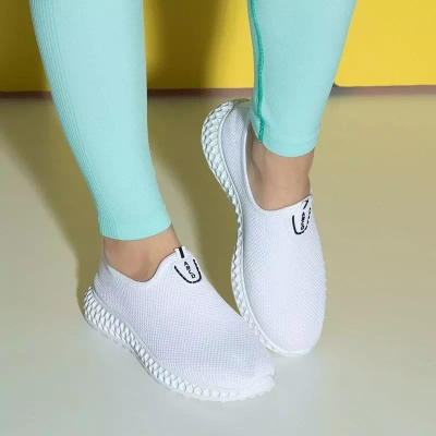 OUTLET Pantofi sport alunecați albi Bruna - Încălțăminte