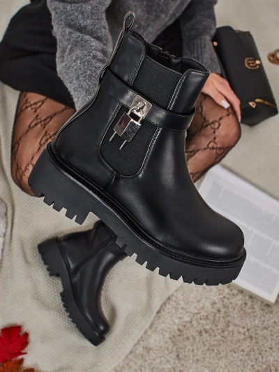 Botine de damă din piele ecologică Talve