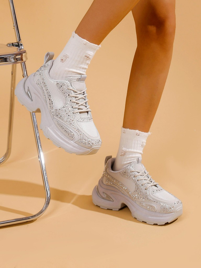 Sneakers sport pentru femei Royalfashion cu cristale Bloss