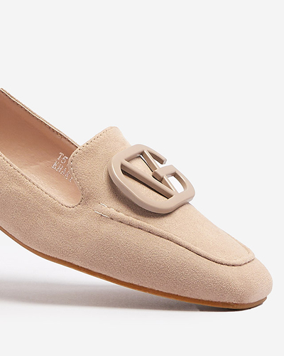 Mocasini de damă maro deschis cu ornament în asortare Jeterika - Încălțăminte