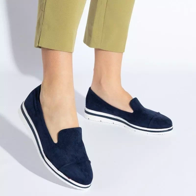 OUTLET Mocasini de dama bleumarin pe pană joasă Dardariel - Pantofi