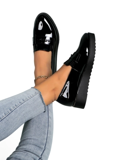 mocasini din piele lacuită Royalfashion pentru femei Arefel