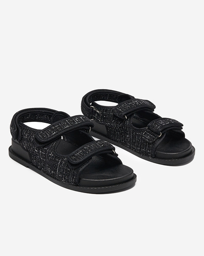 Sandale de damă din material negru Desotty - Încălțăminte