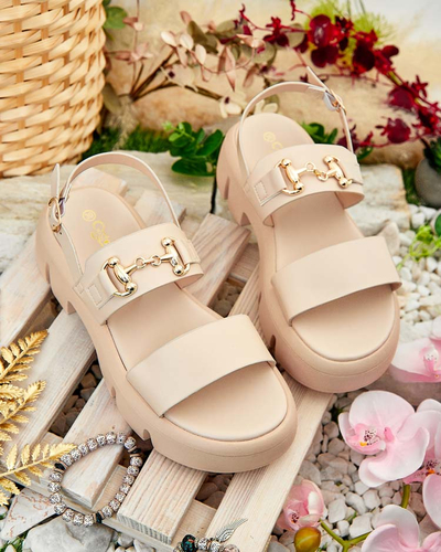 Royalfashion Sandale cu platformă din piele ecologică pentru femei Avemil