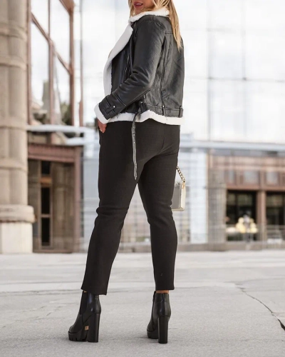 Royalfashion Pantaloni teggings călduroși pentru femei PLUS SIZE