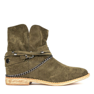 Cizme de cowboy verzi pe o pană de interior Salem - Încălțăminte