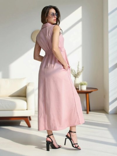 Rochie fără mâneci pentru femei Royalfashion cu decolteu înfășurat Bizness