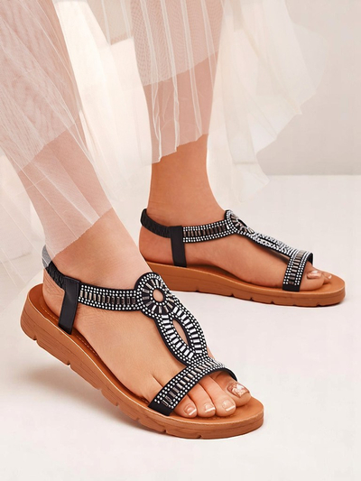 Royalfashion Sandale dama cu barete decorative Ava Shine