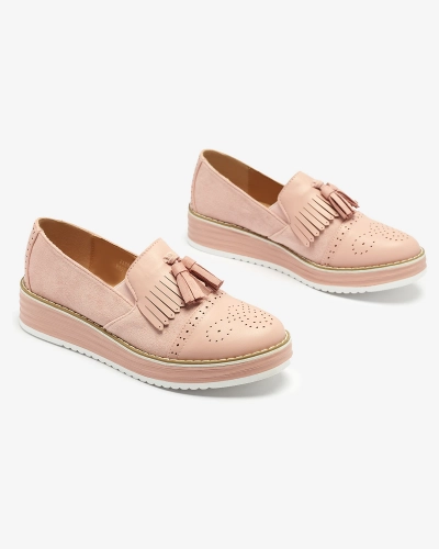 Cizme cu tocuri joase de damă roz Veolita- Footwear