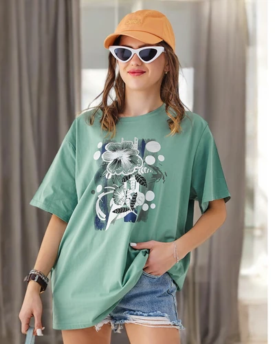 Royalfashion Tricou din bumbac pentru femei cu imprimeu
