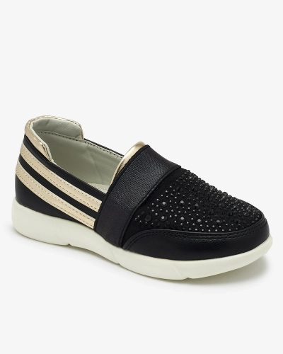 Adidași slip-on pentru copii negri - pe Ciarala - Încălțăminte