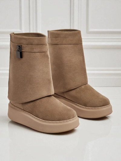 Cizme scurte tip snowboots pentru femei cu parte superioară detașabilă Elizze