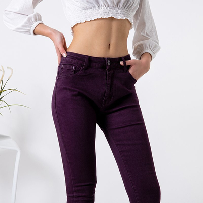 Pantaloni din țesătură de culoare violet - Îmbrăcăminte
