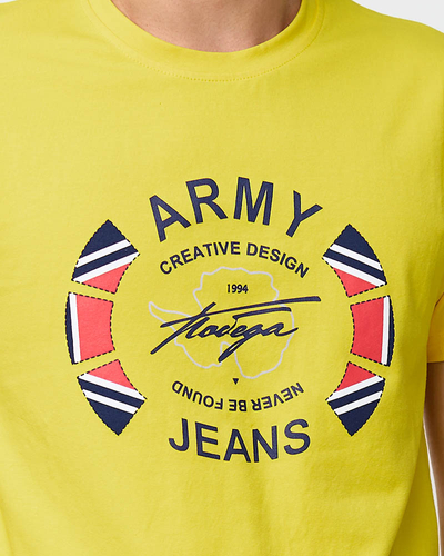Tricou cu imprimeu galben pentru bărbați - Îmbrăcăminte